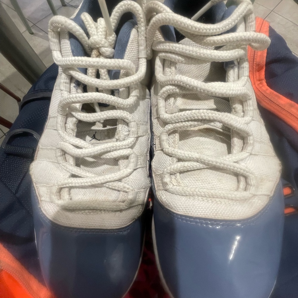 Jordan Blue and White Athletic Shoes